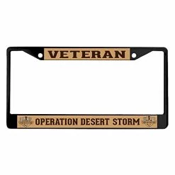 Operation Desert Storm Veteran License Plate Powder Frame - Black