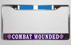 Korean War Purple Heart Veteran Metal License Plate Frame Licensed Military Apparel Patriotic Products Gifts For Veterans Families And Retired VetFriends.com