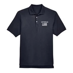 VetFriends.com US Veteran Polo Shirt With American Flag - Patriotic American Flag Sort Sleeve Shirt Veteran Gifts Men