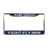 Air Force Aim High Metal License Plate Frame Licensed Military Apparel Patriotic Products Gifts For Veterans Families And Retired VetFriends.com