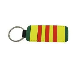 VetFriends.com Customized Poly-leather Keychain With Vietnam Service Ribbon Licensed Military Apparel Patriotic Products Gifts For Veterans Families And Retired