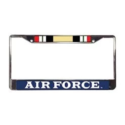 Air Force Iraq OIF Veteran Metal License Plate Frame Licensed Military Apparel Patriotic Products Gifts For Veterans Families And Retired VetFriends.com