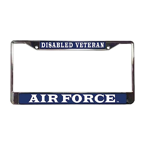 Disabled Veteran Air Force Metal License Plate Frame Licensed Military Apparel Patriotic Products Gifts For Veterans Families And Retired VetFriends.com 1 Disabled Veteran Air Force Metal License Plate Frame Licensed Military Apparel Patriotic Products Gifts For Veterans Families And Retired VetFriends.com