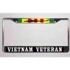Vietnam Veteran Ribbon + Huey Metal License Plate Frame Licensed Military Apparel Patriotic Products Gifts For Veterans Families And Retired VetFriends.com