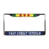 Vietnam War USAF Combat Veteran Metal License Plate Frame Licensed Military Apparel Patriotic Products Gifts For Veterans Families And Retired VetFriends.com