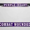 Purple Heart Combat Wounded Metal License Plate Frame Licensed Military Apparel Patriotic Products Gifts For Veterans Families And Retired VetFriends.com