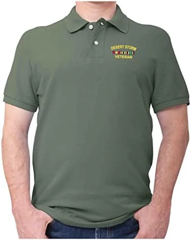 Desert Storm Veteran Polo Shirt - Embroidered With Service Ribbons & Text 7 Desert Storm Veteran Polo Shirt - Embroidered With Service Ribbons & Text - Image 7