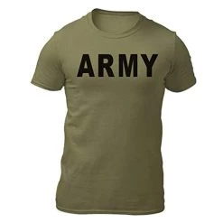 VetFriends.com US Army T-Shirt Olive Drab With Black Text Officially Licensed