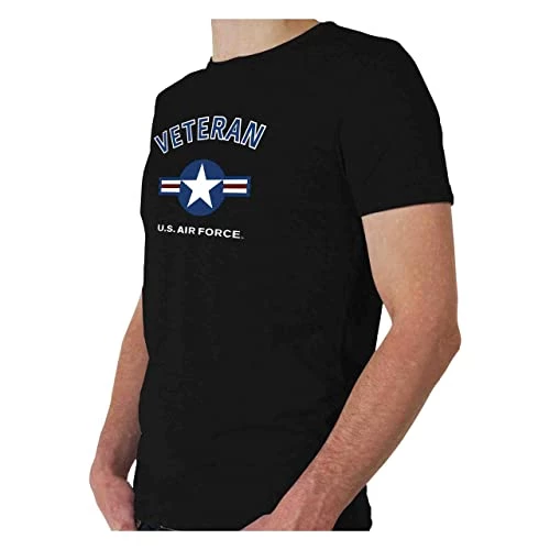 US Air Force Veteran T-Shirt USAF Roundel Black Short Sleeve Shirt 2 US Air Force Veteran T-Shirt USAF Roundel Black Short Sleeve Shirt - Image 2