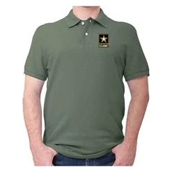VetFriends.com US Army Polo Shirt Embroidered Short Sleeve Three Button Polo Shirt
