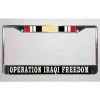 Operation Iraqi Freedom Metal License Plate Frame Licensed Military Apparel Patriotic Products Gifts For Veterans Families And Retired VetFriends.com