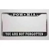 POW-MIA Your Are Not Forgotten Metal License Plate Frame Licensed Military Apparel Patriotic Products Gifts For Veterans Families And Retired VetFriends.com