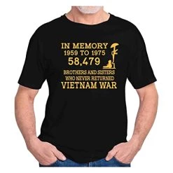 Vietnam Veteran In Memory 1959-1975 58,479 Brothers And Sisters Who Never Returned Vietnam War Short Sleeve T-Shirt