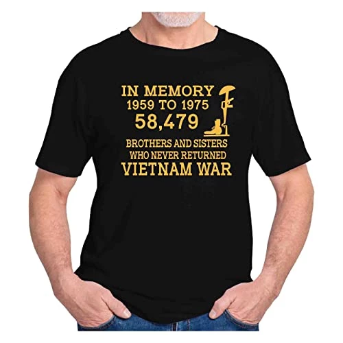 Vietnam Veteran In Memory 1959-1975 58,479 Brothers And Sisters Who Never Returned Vietnam War Short Sleeve T-Shirt 1 Vietnam Veteran In Memory 1959-1975 58,479 Brothers And Sisters Who Never Returned Vietnam War Short Sleeve T-Shirt
