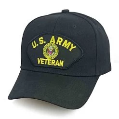 VetFriends.com US Army Official Licensed Premium Quality Veteran Hat With Embroidered Eagle Crest Patch| Army Vet Gift Military Army Baseball Cap