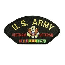 U.S. Army Vietnam Veteran W/Ribbon Patch Licensed Military Apparel Patriotic Products Gifts For Veterans Families And Retired VetFriends.com