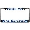 Air Force Veteran Metal License Plate Frame (Black)