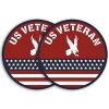 US Veteran Red, White, And BlueCircle Decal Sticker With Bald Eagle And American Flag Graphic Quantity Of (2)