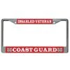 Disabled Veteran Coast Guard Metal License Plate Frame Licensed Military Apparel Patriotic Products Gifts For Veterans Families And Retired VetFriends.com