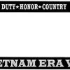 Vietnam Era Veteran Duty-Honor-Country Metal License Plate Frame (Black)