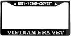 Vietnam Era Veteran Duty-Honor-Country Metal License Plate Frame (Black)