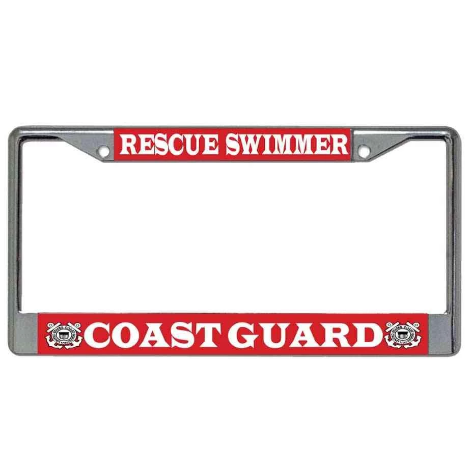 Coast Guard Rescue Swimmer Metal License Plate Frame Licensed Military Apparel Patriotic Products Gifts For Veterans Families And Retired VetFriends.com 1 Coast Guard Rescue Swimmer Metal License Plate Frame Licensed Military Apparel Patriotic Products Gifts For Veterans Families And Retired VetFriends.com