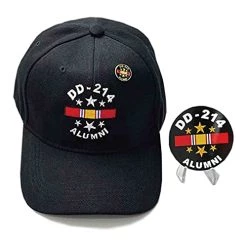 VetFriends.com DD214 Alumni Lapel Pin Hat Decal Gift Set For Veterans (3 Piece Set)