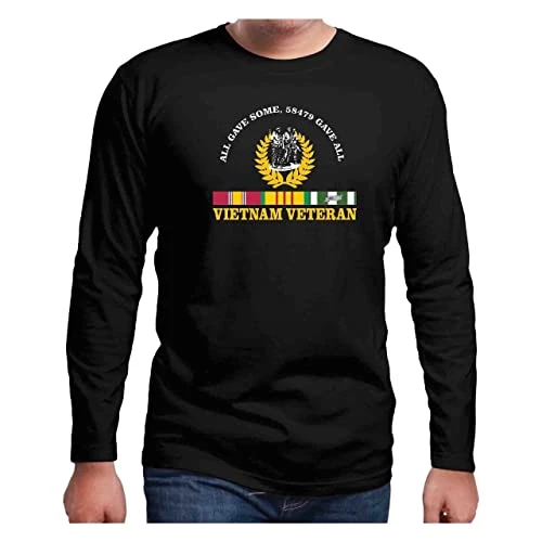 Vietnam Veteran Shirt All Gave Some 58,479 Gave All Long Sleeve Graphic T With Three Soldiers Statue And Service Ribbon 1 Vietnam Veteran Shirt All Gave Some 58,479 Gave All Long Sleeve Graphic T With Three Soldiers Statue And Service Ribbon