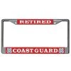 Coast Guard Retired Metal License Plate Frame Licensed Military Apparel Patriotic Products Gifts For Veterans Families And Retired VetFriends.com