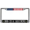 US Veteran Chrome License Plate Frame With DD-214 Alumni And US Flag