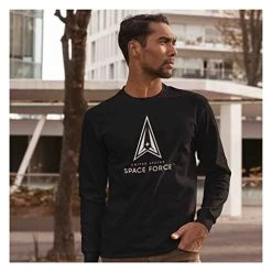 United States Space Force Long Sleeve T-Shirt -Black, Officially Licensed By The USSF, Semper Supra, Always Above -Bruce Store 4192NWVGU3L