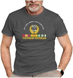 VetFriends.com Vietnam Veteran T Shirt All Gave Some 58,479 Gave All With Three Soldiers Statue & Service Ribbon -Bruce Store 41A1ZVCJsOL. AC 6