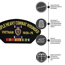 Vietnam Veteran Patch With Purple Heart Combat Wounded Text Licensed Military Apparel Patriotic Products Gifts For Veterans Families And Retired VetFriends.com -Bruce Store 41CLbGyNdoL