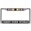 Desert Storm Veteran + Campaign Ribbon Metal License Plate Frame - Chrome