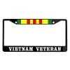 Vietnam Veteran Metal License Plate Frame With Service Ribbon (Black, 6x12 Inches)