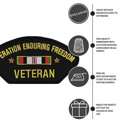 Operation Enduring Freedom Veteran Patch With Campaign Ribbon Licensed Military Apparel Patriotic Products Gifts For Veterans Families And Retired VetFriends.com -Bruce Store 41ECCMoYB7L