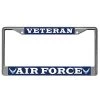Air Force Veteran Metal License Plate Frame (Chrome)