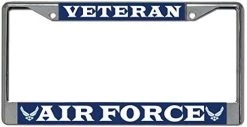Air Force Veteran Metal License Plate Frame (Black) -Bruce Store 41FenMbOt0L. AC 2
