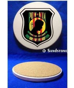Vietnam War POW-MIA You Are Not Forgotten Sandstone Coaster Licensed Military Apparel Patriotic Products Gifts For Veterans Families And Retired VetFriends.com