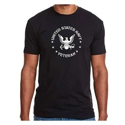 VetFriends.com US Navy Veteran Graphic T-Shirt Short Sleeve T With Eagle Emblem