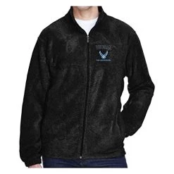 US Air Force Vereran Fleece Jacket With Tradtional Hap Arnold Wings Embroidered