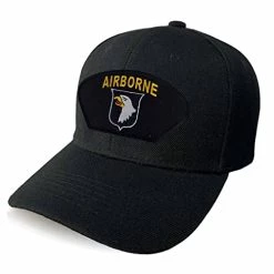 VetFriends.com 101st Airborne Division Hat Screaming Eagle Black Cap Adjustable