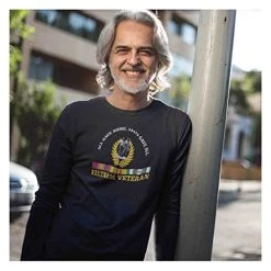 Vietnam Veteran Shirt All Gave Some 58,479 Gave All Long Sleeve Graphic T With Three Soldiers Statue And Service Ribbon -Bruce Store 41Ilgc8GghL