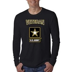 VetFriends.Com US Army Veteran With Star Logo Performance Long Sleeve Shirt - Officially Licensed