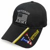 VetFriends.com Special Edition U.S. Army Veteran With Embroidered Flag On Black V Veteran Hat Licensed Military Apparel Patriotic