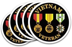 Vietnam Veteran 3 Medals Circle Decal/Bumper Sticker Multi Pack Of 5 -Bruce Store 41KzJICTKML. AC