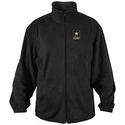 Officially Licensed U.S. Army Logo Embroidered Fleece Jacket Black Army Fleece Jacket VetFriends