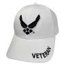 VetFriends.Com US Air Force Baseball Hat With Embroidered Air Force Wings Logo - Officially Licensed White