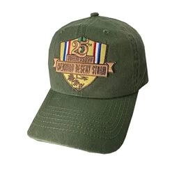 VetFriends.com Desert Storm Hat 25th Anniversary Olive Drab Vintage Ball Cap Patriotic Military Army Navy Air Force Veterans