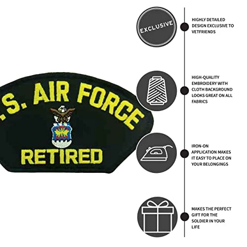 U.S. Air Force Retired Patch Licensed Military Apparel Patriotic Products Gifts For Veterans Families And Retired VetFriends.com 6 U.S. Air Force Retired Patch Licensed Military Apparel Patriotic Products Gifts For Veterans Families And Retired VetFriends.com - Image 6